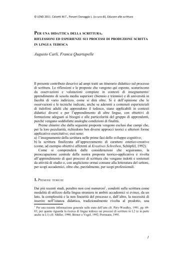 Per una didattica della scrittura. Riflessioni ed esperienze sui ... - Lend