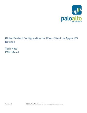 GlobalProtect Configuration for IPsec Client on Apple iOS Devices