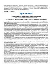 Österreichische Volksbanken-Aktiengesellschaft ... - Volksbank AG