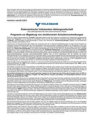 Österreichische Volksbanken-Aktiengesellschaft ... - Volksbank AG