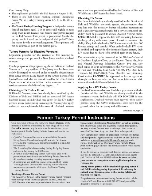 2013 NJ Wild Turkey Hunting Season Information - Division of Fish ...