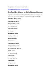 StarSpell 2.4: Words for Main Starspell Course