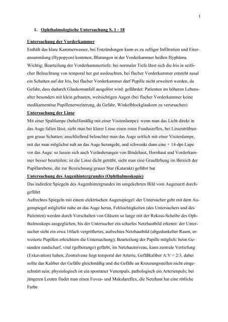 1 1 Ophthalmologische Untersuchung S 1 Oh Med Wien Social