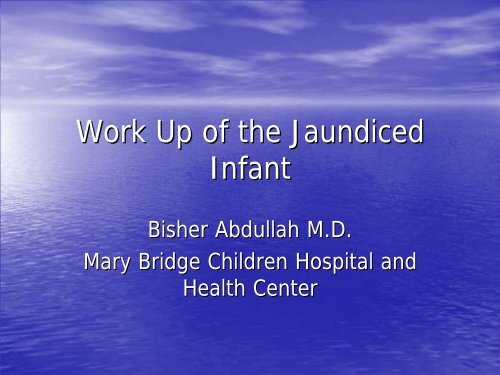 Work Up of the Jaundiced Infant - American Liver Foundation