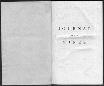 journal mines. - Journal des mines et Annales des mines 1794-1881.