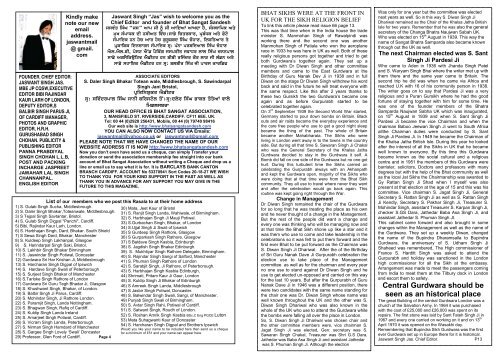 Bhat Sikh Gurdwara Council - Bhat Sangat Association information