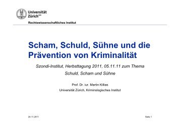 Scham, Schuld, Sühne und die Prävention von ... - Szondi-Institut