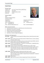 Curriculum vitae of Dr. Daniel Kiener - Austrian Physical Society