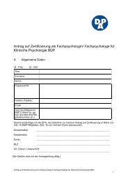 Fachpsychologe für Klinische Psychologie BDP - Deutsche ...