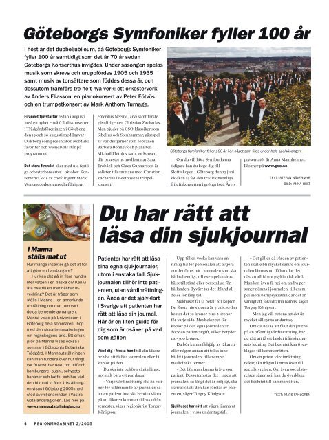 Regionmagasinet nr 2/2005 - Västra Götalandsregionen