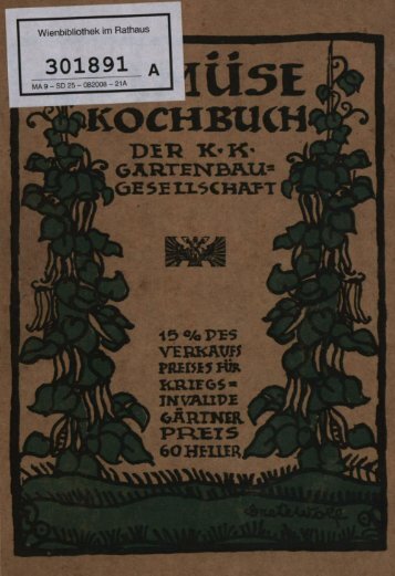 Gemüsekochbuch der k.k. Gartenbaugesellschaft in Wien