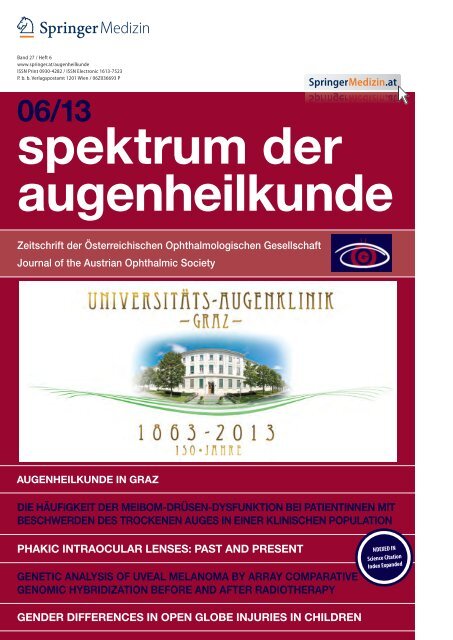 spektrum der augenheilkunde - 150 Jahre Augenklinik Graz
