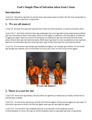God's Simple Plan of Salvation taken from I Juan Introduction 1. We ...