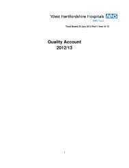 Quality Account 2012/13 - West Hertfordshire Hospitals NHS Trust