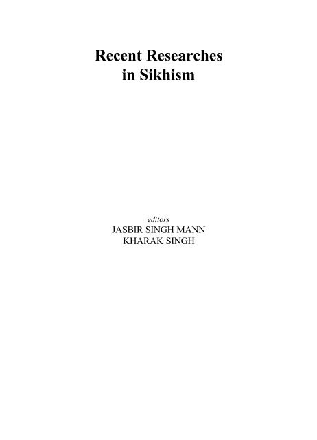 Recent Researches in Sikhism - Global Sikh Studies