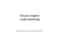 Chicano English Code-Switching