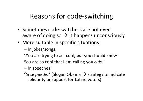 Chicano English Code-Switching