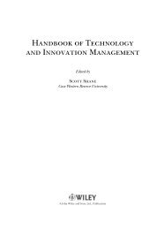 Handbook of Technology and Innovation Management