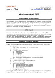 Mitteilung Frühjahr 2009 - Gemeinde Mörel-Filet
