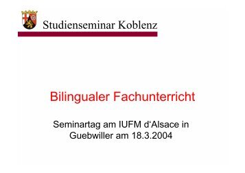 Bilingualer Fachunterricht - IUFM d'Alsace