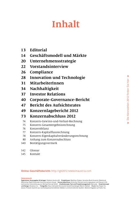 Telekom Austria Group Gesch&#228;ftsbericht 2012