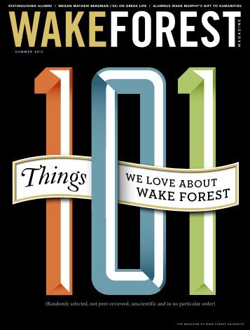 No. - Wake Forest Magazine - Wake Forest University