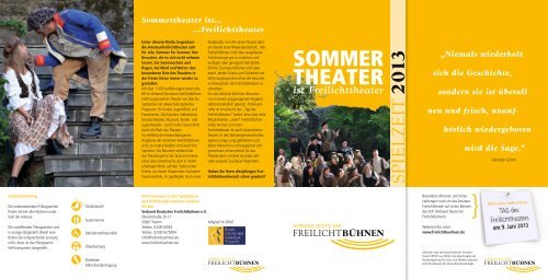 SOMMER THEATER - Verband Deutscher Freilichtbühnen