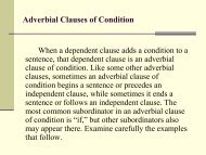 Adverbial Clauses of Condition