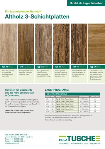 Holz Tusche | Altholz 3-Schichtplatten