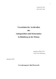 Verzeichnis der Archivalien des Amtsgerichtes und Steueramtes in ...