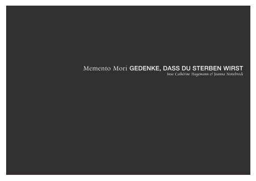 Memento Mori Gedenke Dass Du Sterben Wirst Joanna