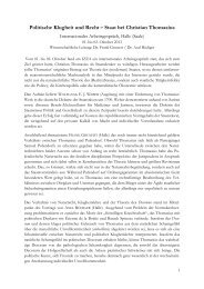 Politische Klugheit und Recht – Staat bei Christian Thomasius - IZEA