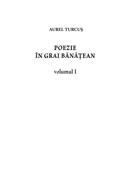 POEZIE ÎN GRAI BĂNĂŢEAN volumul I - Brancusi