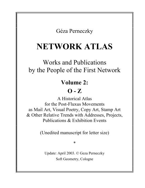 Geza Janssen Perneczky Network Atlas - by Ruud