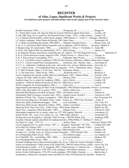 Network Atlas by Geza Perneczky - Ruud Janssen