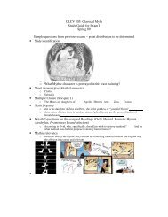 CLCV 205: Classical Myth Study Guide for Exam I Spring 09 Sample ...