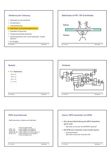 MIPS Assembler und S