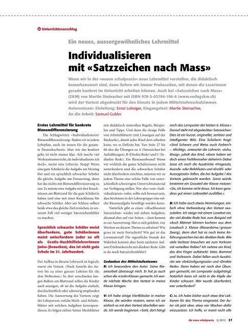 Individualisieren mit «Satzzeichen nach Mass»