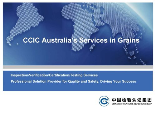 CCIC Australia's Services in Grains