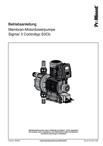 Membran-Motordosierpumpe Sigma/ 3 S3Cb (Controltyp) - ProMinent
