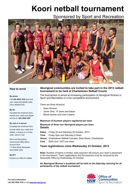 Koori netball tournament - NSW Sport and Recreation