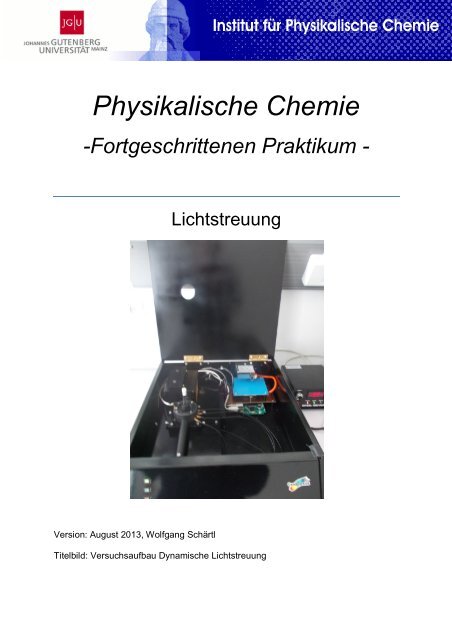 Lichtstreuung (neue Version 08/2013 !!!) - am Institut für ...