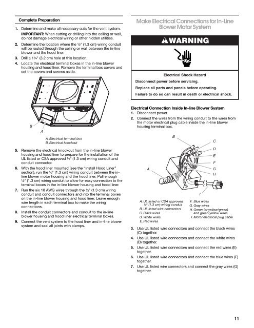 36" (91.4 CM) AND 48" (121.9 CM) HOOD LINER ... - Whirlpool