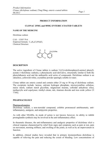 Diclofenac-BC PI - Aspen Pharmacare Australia