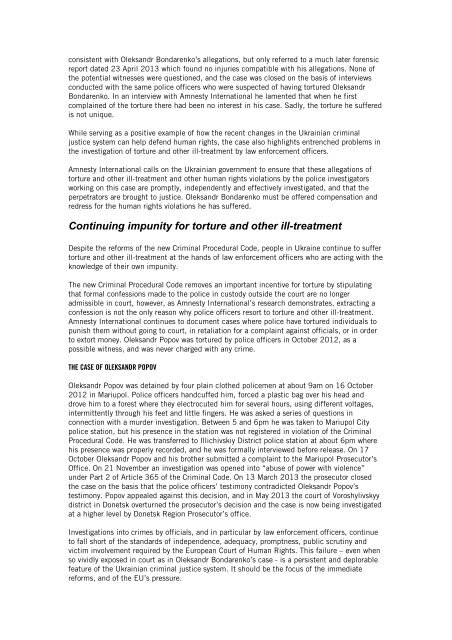 AMNESTY INTERNATIONAL PUBLIC STATEMENT Ukraine and the ...