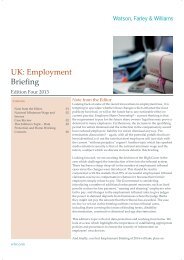 UK: Employment Briefing - Watson, Farley & Williams