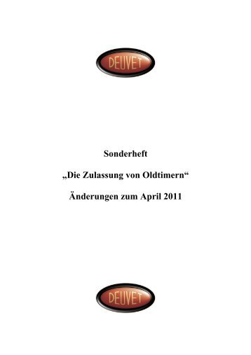 Sonderheft „Die Zulassung von Oldtimern“ Änderungen ... - V8-Drivers