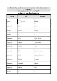 Liste des admis au DE Infirmier d'avril 2010 - drjscs