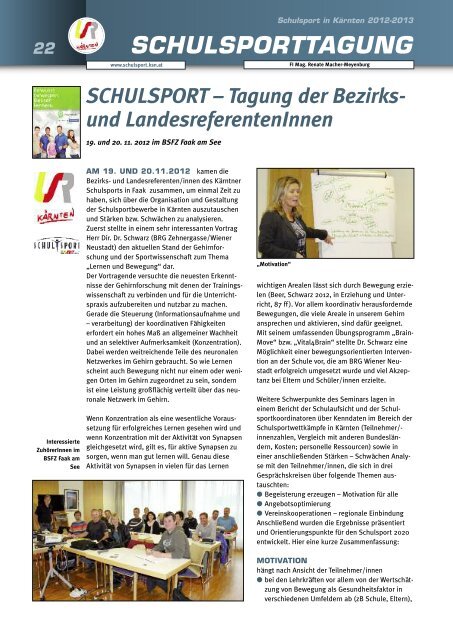 PDF vom SCHULSPORTBERICHT 2012/2013 - Schulsport Kärnten