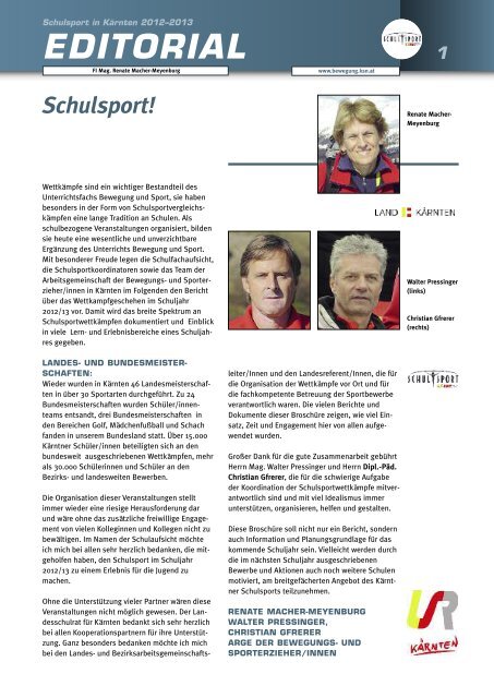 PDF vom SCHULSPORTBERICHT 2012/2013 - Schulsport Kärnten